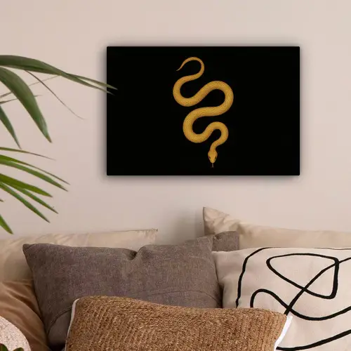 Slang - Minimalistisch - Goud canvas 2cm klein -sfeer1