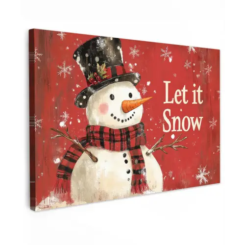 Sneeuwpret - Winter - Sneeuwpop canvas 2cm klein -z3d
