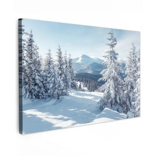 Sneeuw - Winter - Landschap - Bergen canvas 2cm klein -z3d