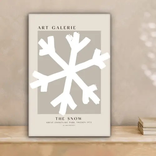 Sneeuwvlok - Wit - Winter - Kerst canvas 2cm klein -sfeer1