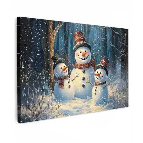 Sneeuwpop - Sneeuw - Winter - Bos canvas 2cm klein -z3d
