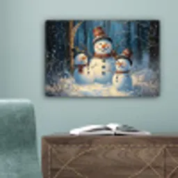Sneeuwpop - Sneeuw - Winter - Bos canvas 2cm klein -sfeer4