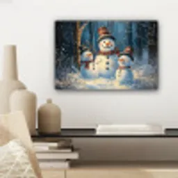 Sneeuwpop - Sneeuw - Winter - Bos canvas 2cm klein -sfeer6