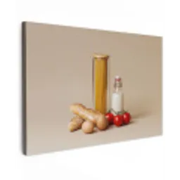 Spaghetti - Melk - Tomaten - Eieren - Brood canvas 2cm klein -z3d