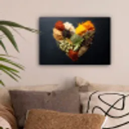 Specerijen - Mix - Hartvorm - Zwart canvas 2cm klein -sfeer1