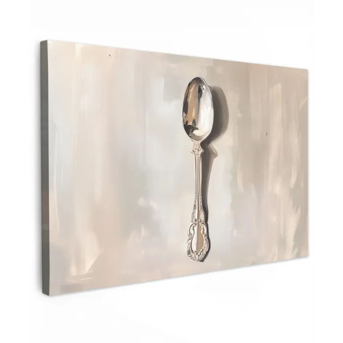 Lepel - Verf - Zilver canvas 2cm klein -z3d