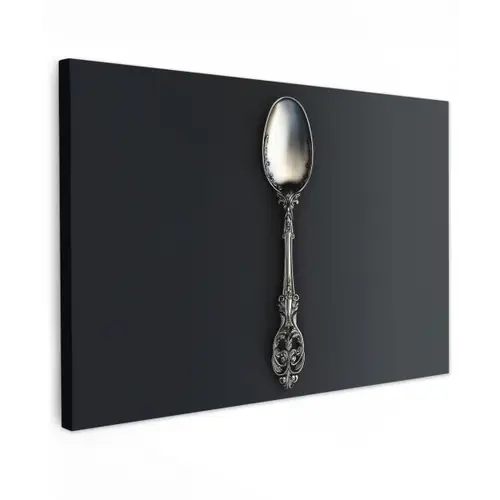 Lepel - Zilver - Metaal canvas 2cm klein -z3d