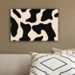 Vlekkenpatroon - Koe - Beige canvas 2cm klein -sfeer3