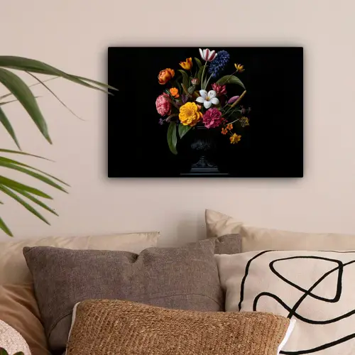 Lente - Bloemen - Klassiek - Vaas canvas 2cm klein -sfeer1