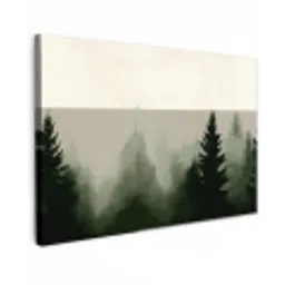 Sparren - Bomen - Groen - Beige canvas 2cm klein -z3d