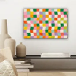 Vierkanten - Kleurrijk - Golvend canvas 2cm klein -sfeer6