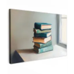Stapel - Boeken - Groen - Daglicht canvas 2cm klein -z3d