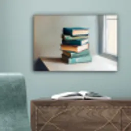 Stapel - Boeken - Groen - Daglicht canvas 2cm klein -sfeer4