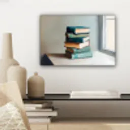 Stapel - Boeken - Groen - Daglicht canvas 2cm klein -sfeer6