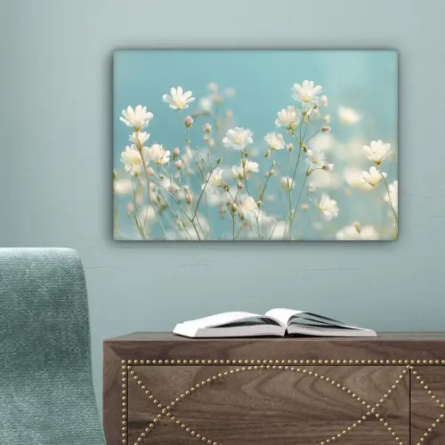 Stängel – Blumen – Luft – Weiß canvas 2cm klein -sfeer4