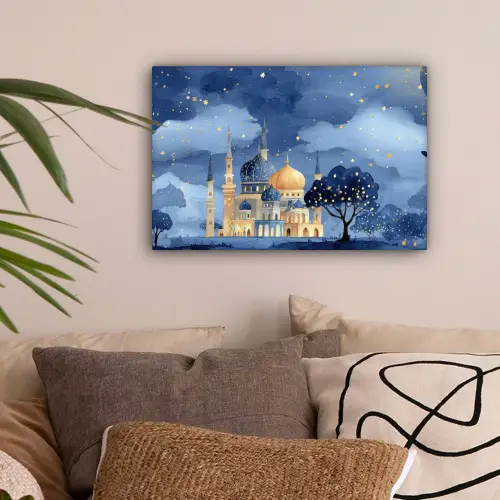 Sterrenhemel - Goud - Moskee canvas 2cm klein -sfeer1