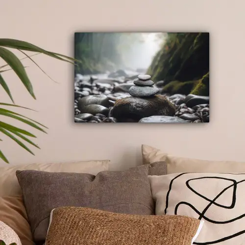 Stenen - Stapel - Natuur canvas 2cm klein -sfeer1
