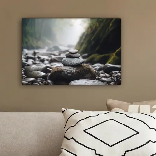 Stenen - Stapel - Natuur canvas 2cm klein -sfeer3