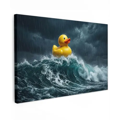 Storm - Badeend - Golven canvas 2cm klein -z3d