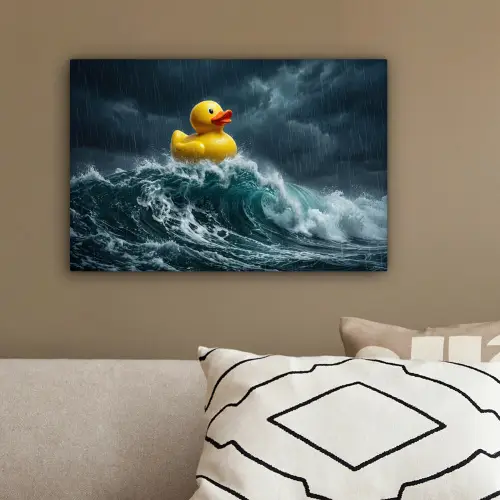Storm - Badeend - Golven canvas 2cm klein -sfeer3