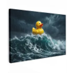 Storm - Badeend - Golven canvas 2cm klein -z3d