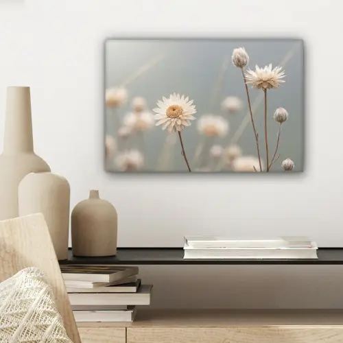 Strobloemen - Wit - Daglicht canvas 2cm klein -sfeer6