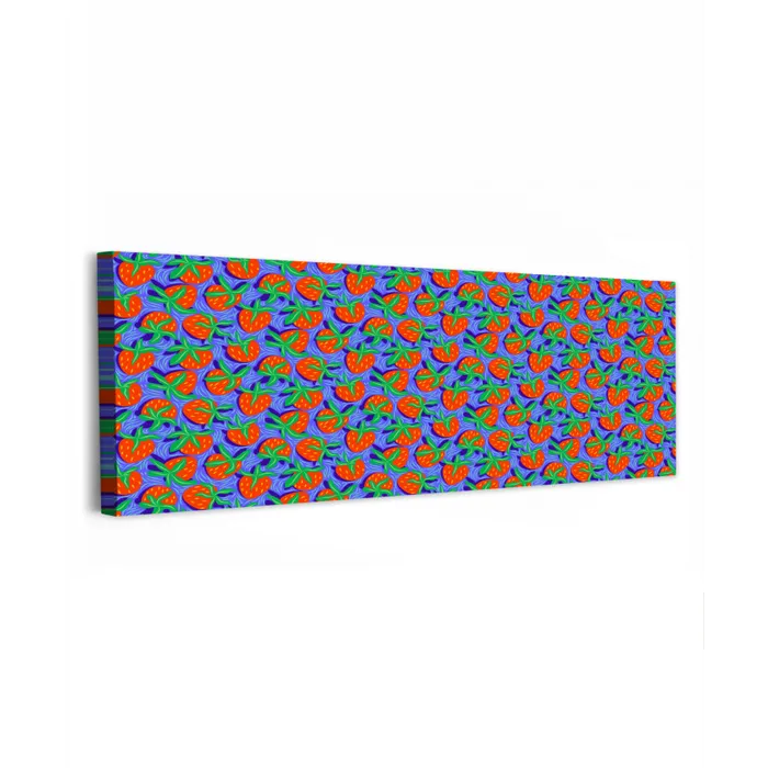 Aardbei - Rood - Blauw - Patroon canvas 2cm klein 828 -z3d