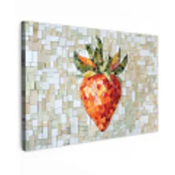Aardbei - Rood - Mozaïek - Fruit canvas 2cm klein -z3d