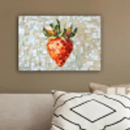 Aardbei - Rood - Mozaïek - Fruit canvas 2cm klein -sfeer3