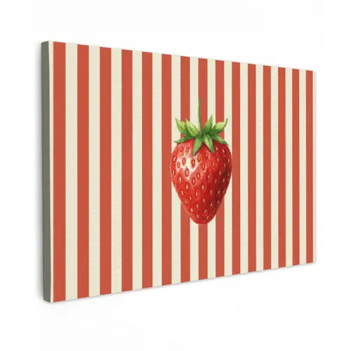 Aardbei - Strepen - Rood canvas 2cm klein -z3d