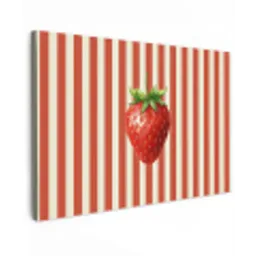 Aardbei - Strepen - Rood canvas 2cm klein -z3d