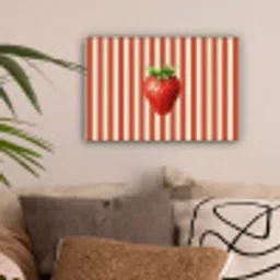 Aardbei - Strepen - Rood canvas 2cm klein -sfeer1