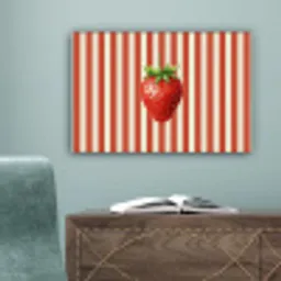 Aardbei - Strepen - Rood canvas 2cm klein -sfeer4
