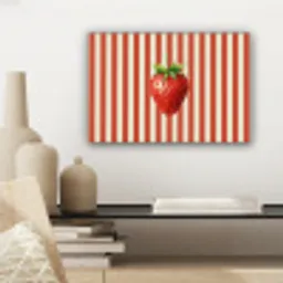 Aardbei - Strepen - Rood canvas 2cm klein -sfeer6