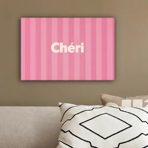Gestreept - Roze - Chéri canvas 2cm klein -sfeer3