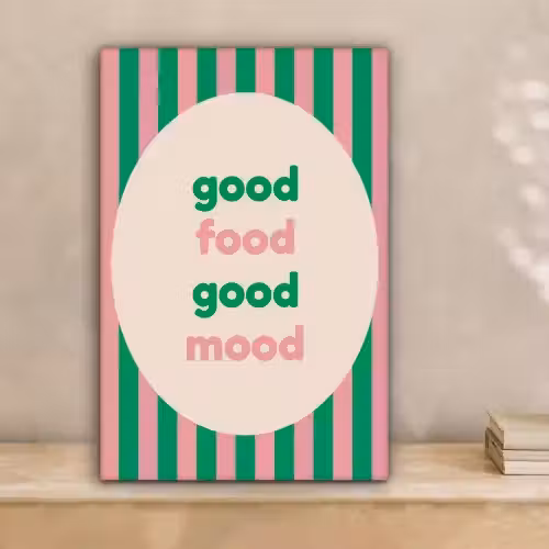 Gestreept - Quote - Ovaal - Roze canvas 2cm klein -sfeer1