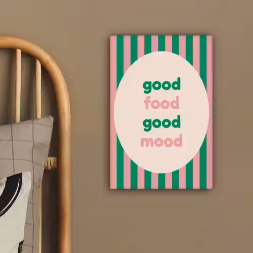 Gestreept - Quote - Ovaal - Roze canvas 2cm klein -sfeer3