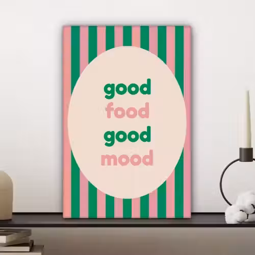 Gestreept - Quote - Ovaal - Roze canvas 2cm klein -sfeer6