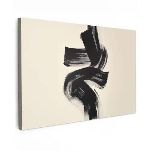 Strepen - Zwart - Abstract canvas 2cm klein -z3d