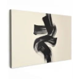Strepen - Zwart - Abstract canvas 2cm klein -z3d