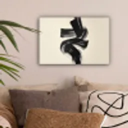 Strepen - Zwart - Abstract canvas 2cm klein -sfeer1