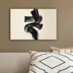 Strepen - Zwart - Abstract canvas 2cm klein -sfeer3