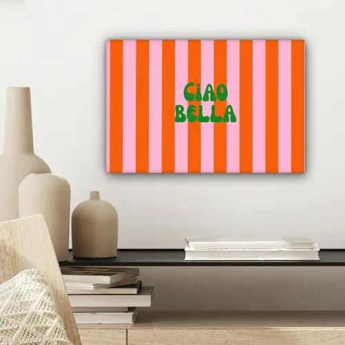 Strepen - Oranje - Verticaal - Ciao bella canvas 2cm klein -sfeer6