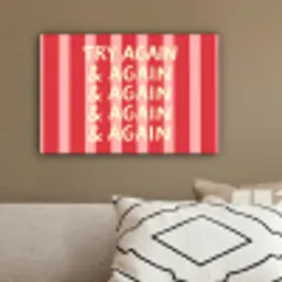 Strepen - Rood - Try again canvas 2cm klein -sfeer3