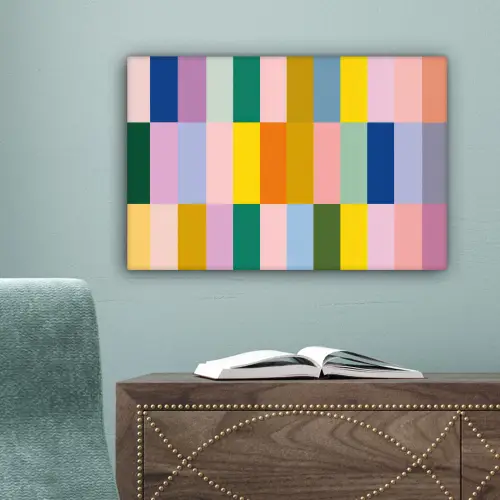 Stroken - Blauw - Patroon - Abstract canvas 2cm klein -sfeer4