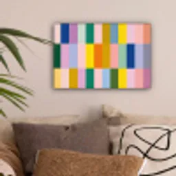 Stroken - Blauw - Patroon - Abstract canvas 2cm klein -sfeer1