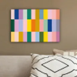 Stroken - Blauw - Patroon - Abstract canvas 2cm klein -sfeer3