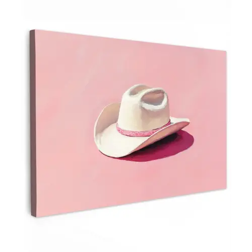Zomers - Hoed - Roze canvas 2cm klein -z3d