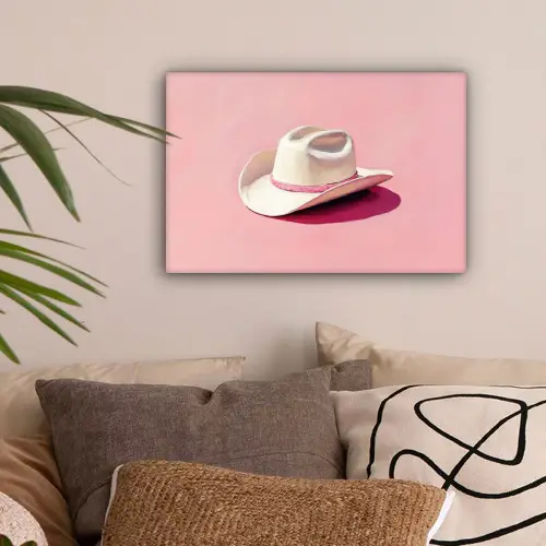 Zomers - Hoed - Roze canvas 2cm klein -sfeer1