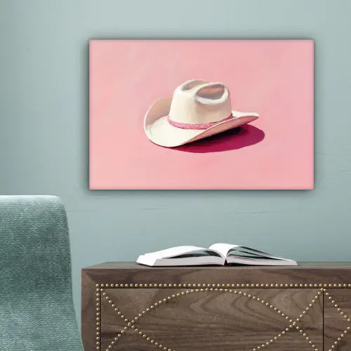 Zomers - Hoed - Roze canvas 2cm klein -sfeer4
